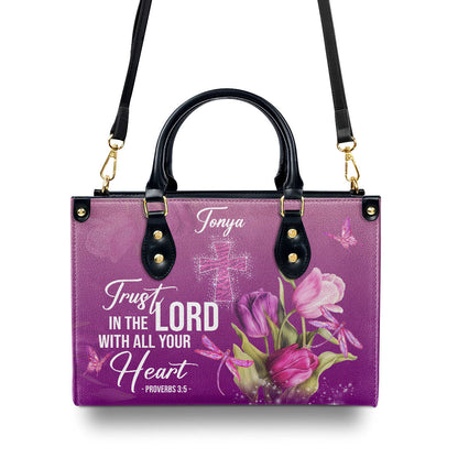 Trust In The Lord - Personalized Leather Handbag GMJSLB200090