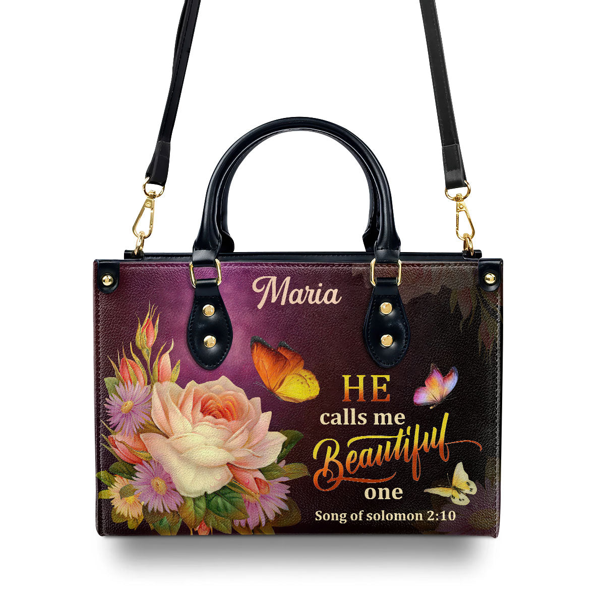 He Calls Me Beautiful - Personalized Leather Handbag GMJSLB200085