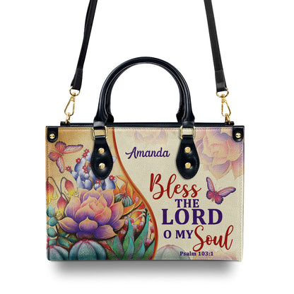 Psalm 103:1 Gift for Women - Personalized Leather Handbag GMJSLB200083