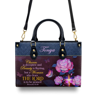 Proverbs 31:30 Gift for Women - Leather Handbag GMJSLB200059