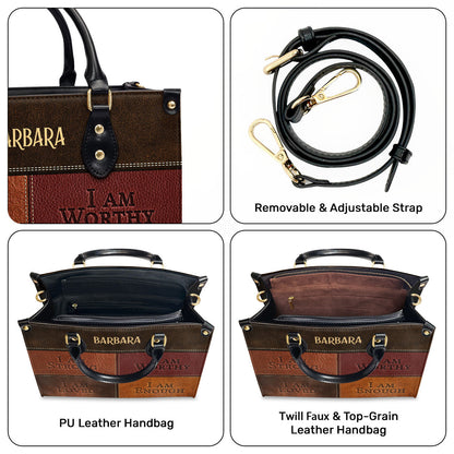 I Am Strong - Personalized Leather Handbag - Gift for Women GMJSLB200042