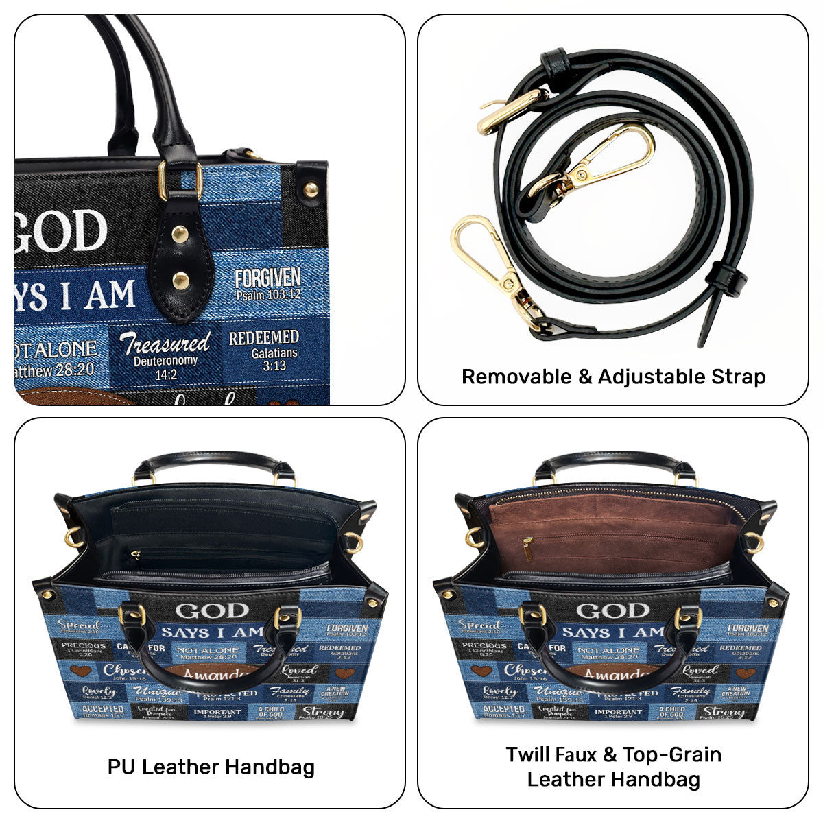 God Says You Are - Personalized Leather Handbag - Gift for Her GMJSLB200036