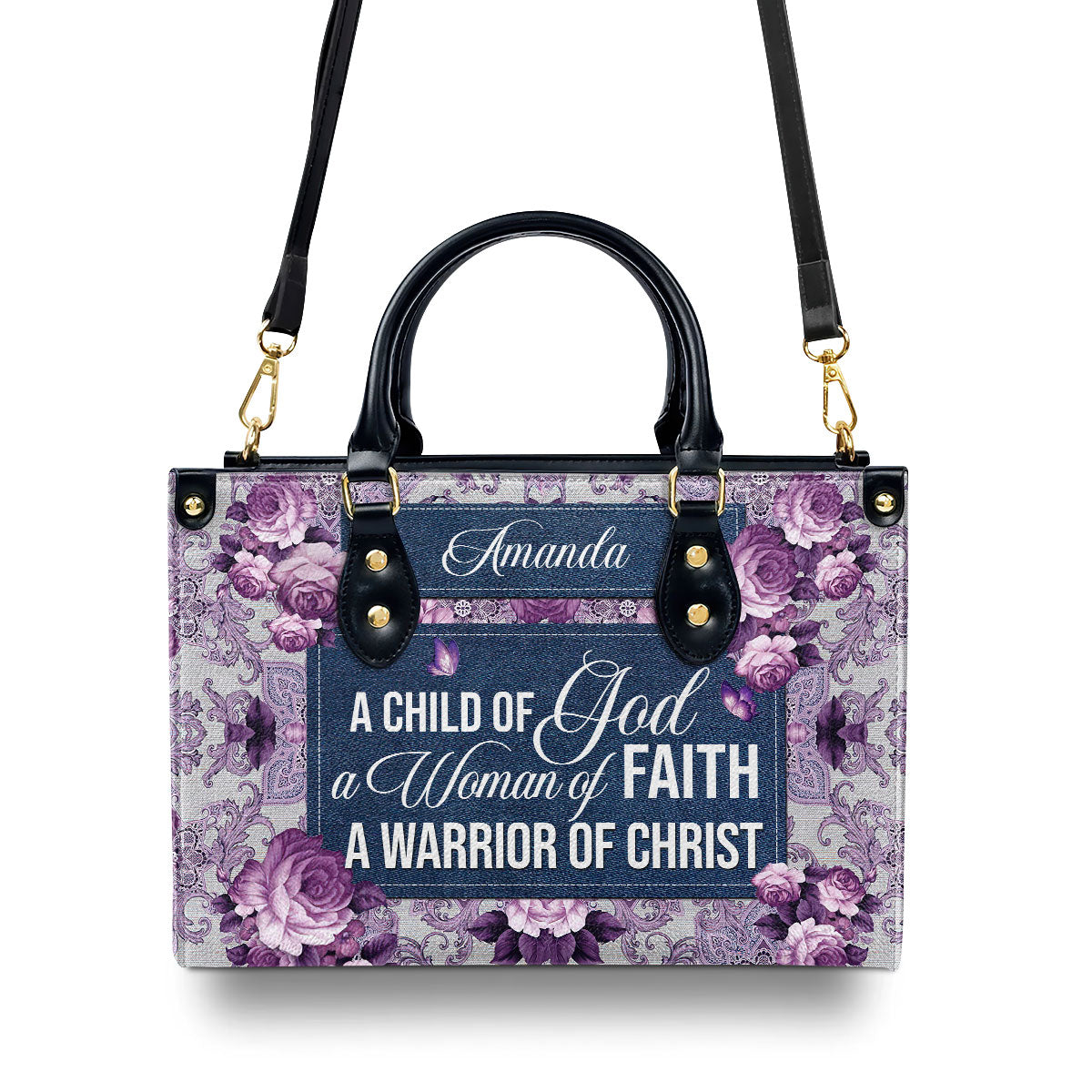 Jesuspirit A Child Of God - Personalized Leather Handbag GMJSLB200092