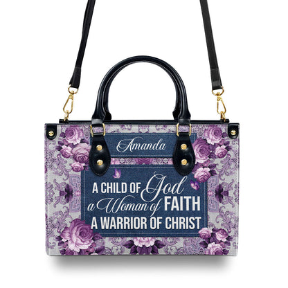 Jesuspirit A Child Of God - Personalized Leather Handbag GMJSLB200092
