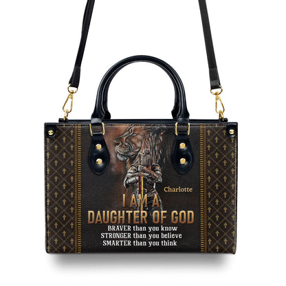 I Am A Daughter Of God - Personalized Leather Handbag GMJSLB200086