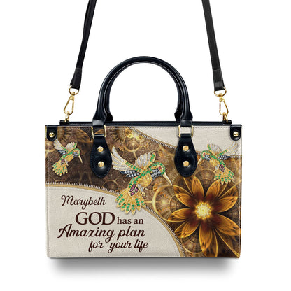 God Has An Amazing Plan - Personalized Leather Handbag GMJSLB200086