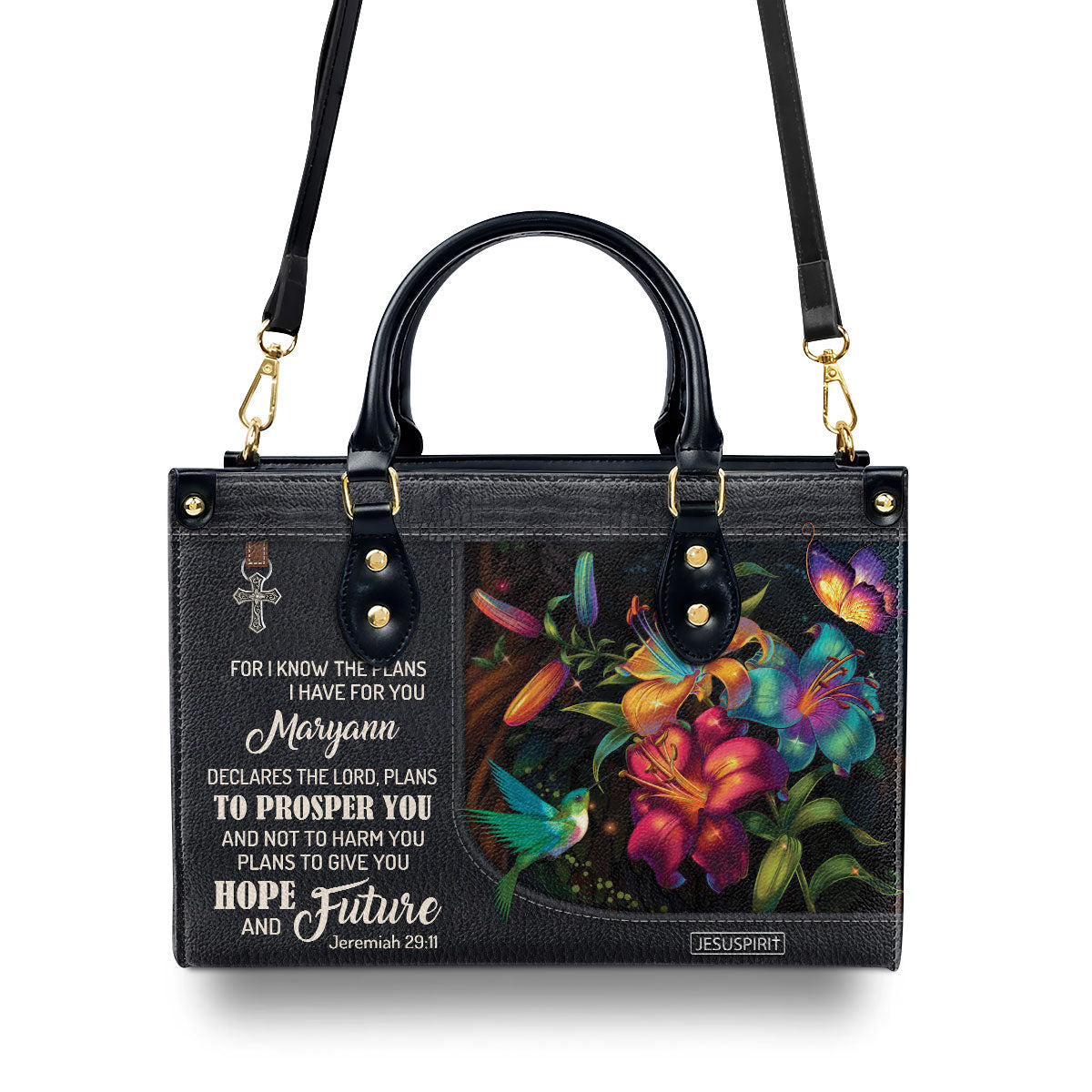 Faith Quote - Personalized Leather Handbag GMJSLB200100