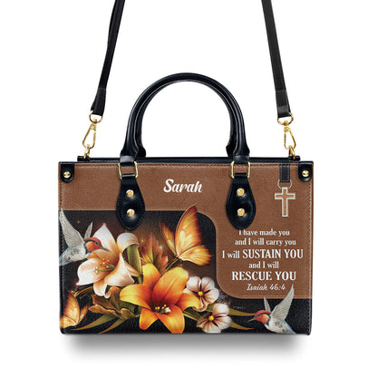 I Have Made You And I Will Carry You - Personalized Leather Handbag GMJSLB200090