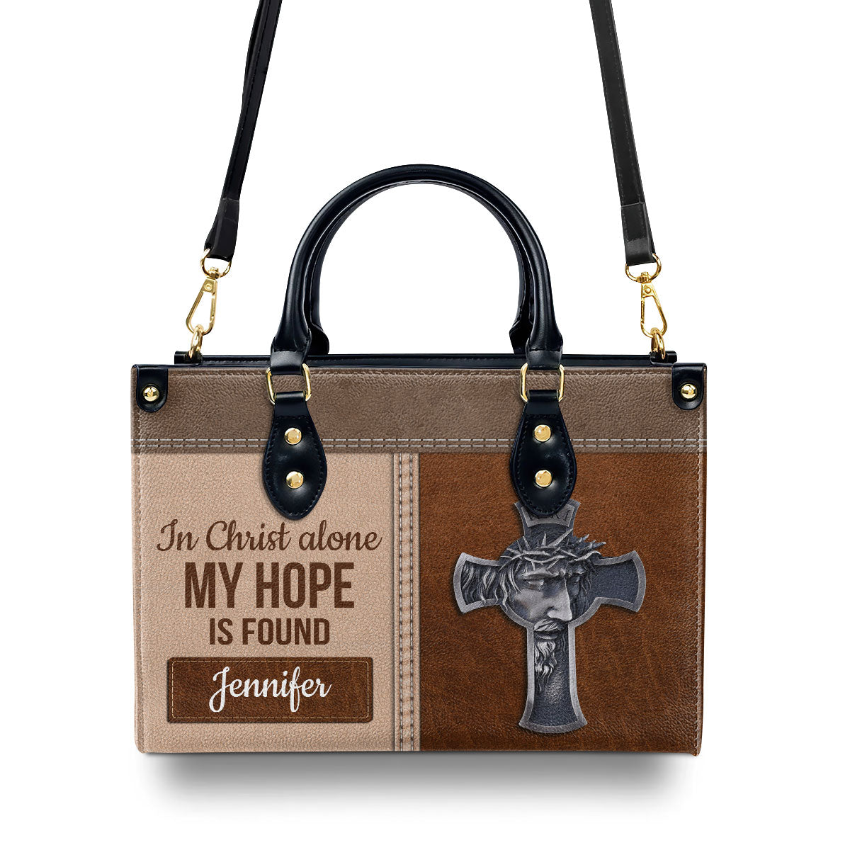 In Christ Alone - Personalized Leather Handbag GMJSLB200097