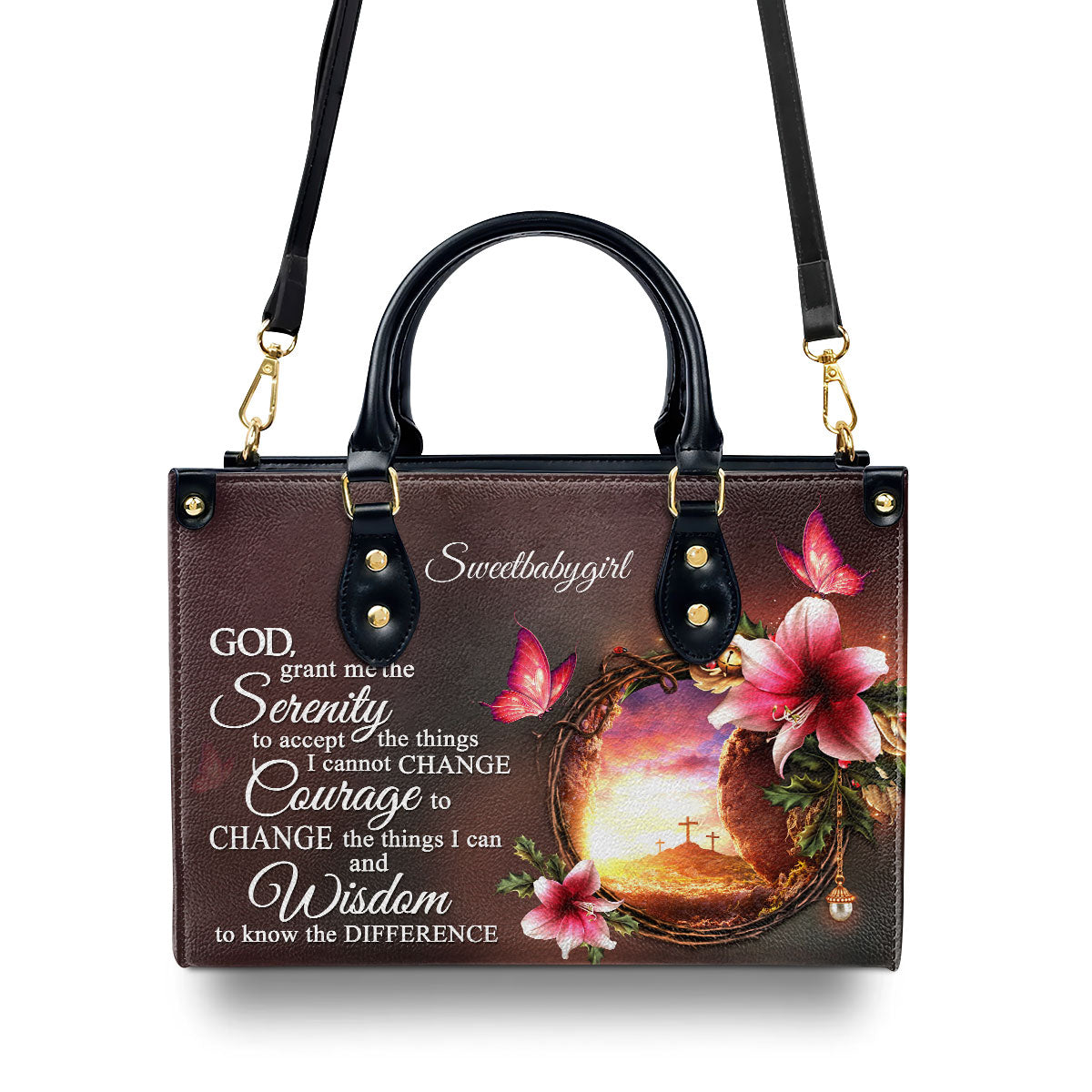 Serenity Prayer - Personalized Leather Handbag GMJSLB200093