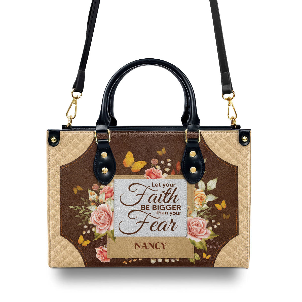 Let Your Faith Be Bigger - Personalized Leather Handbag GMJSLB200101