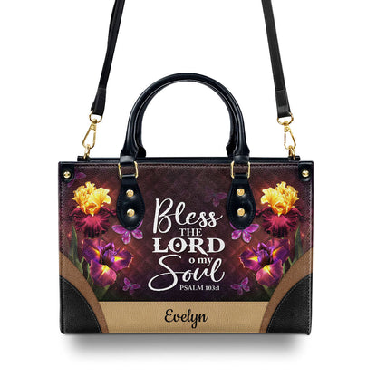 Bless The Lord O My Soul - Personalized Leather Handbag - Christian Gift for Women GMJSLB200102