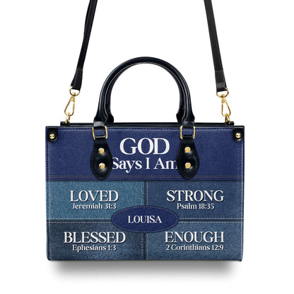 God Says You Are - Personalized Leather Handbag GMJSLB200037