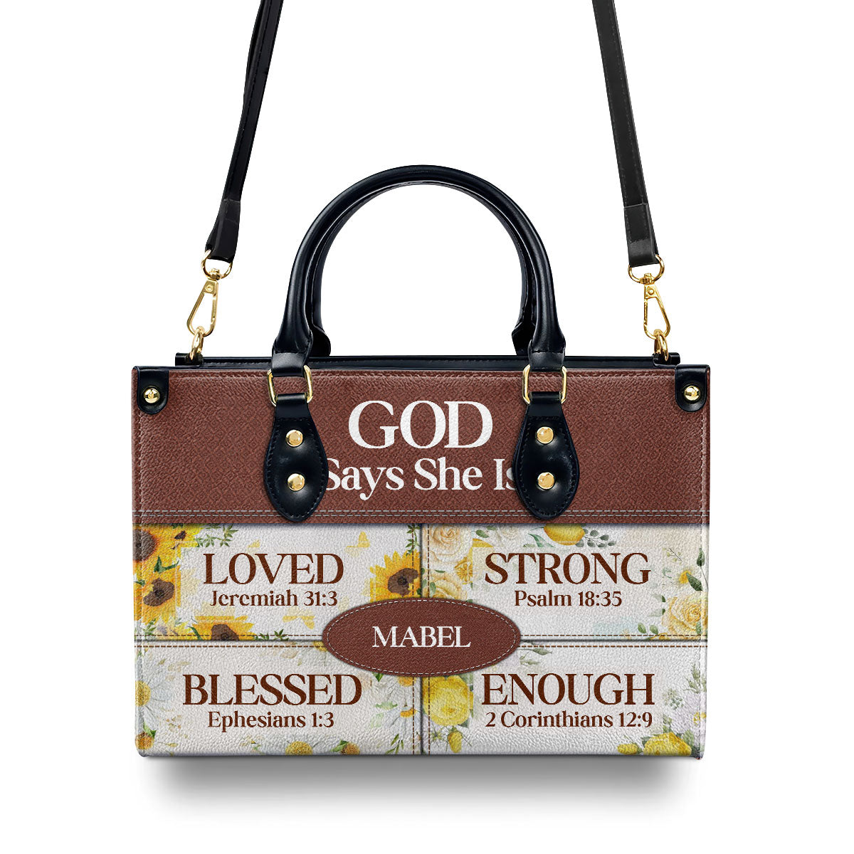 God Says She Is - Personalized Leather Handbag - Gift For Her GMJSLB200039