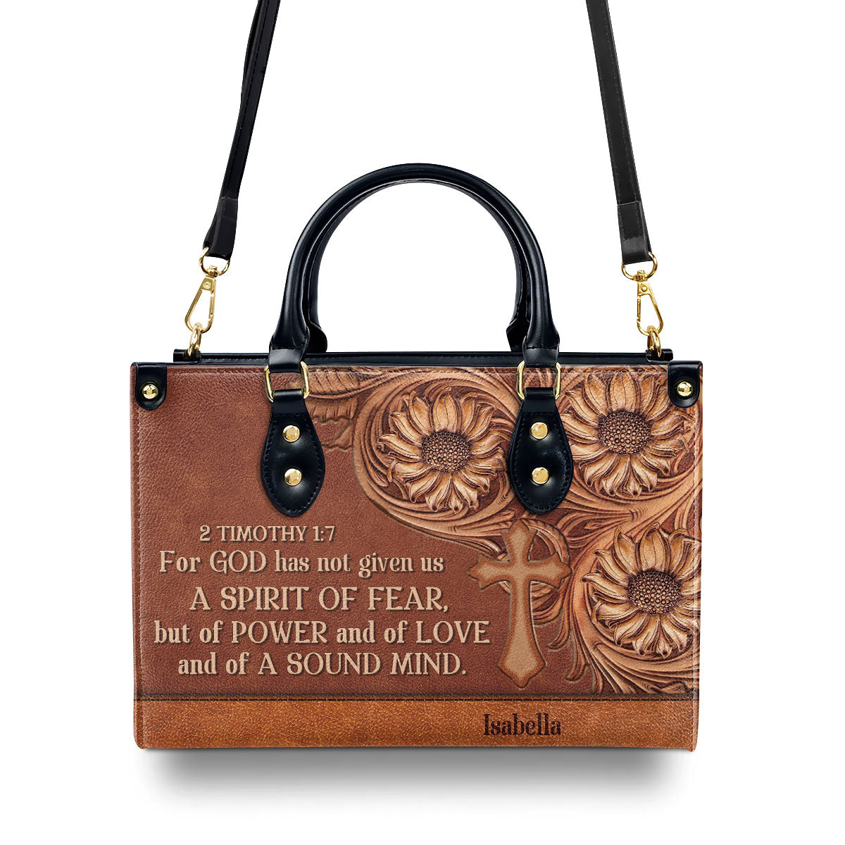 Faith Quote - Personalized Leather Handbag for Women GMJSLB200095