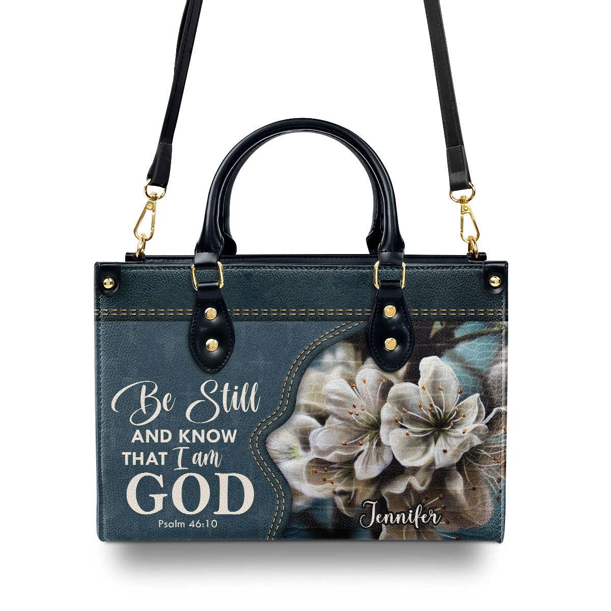 Be Still And Know That I Am God - Personalized Leather Handbag GMJSLB200085