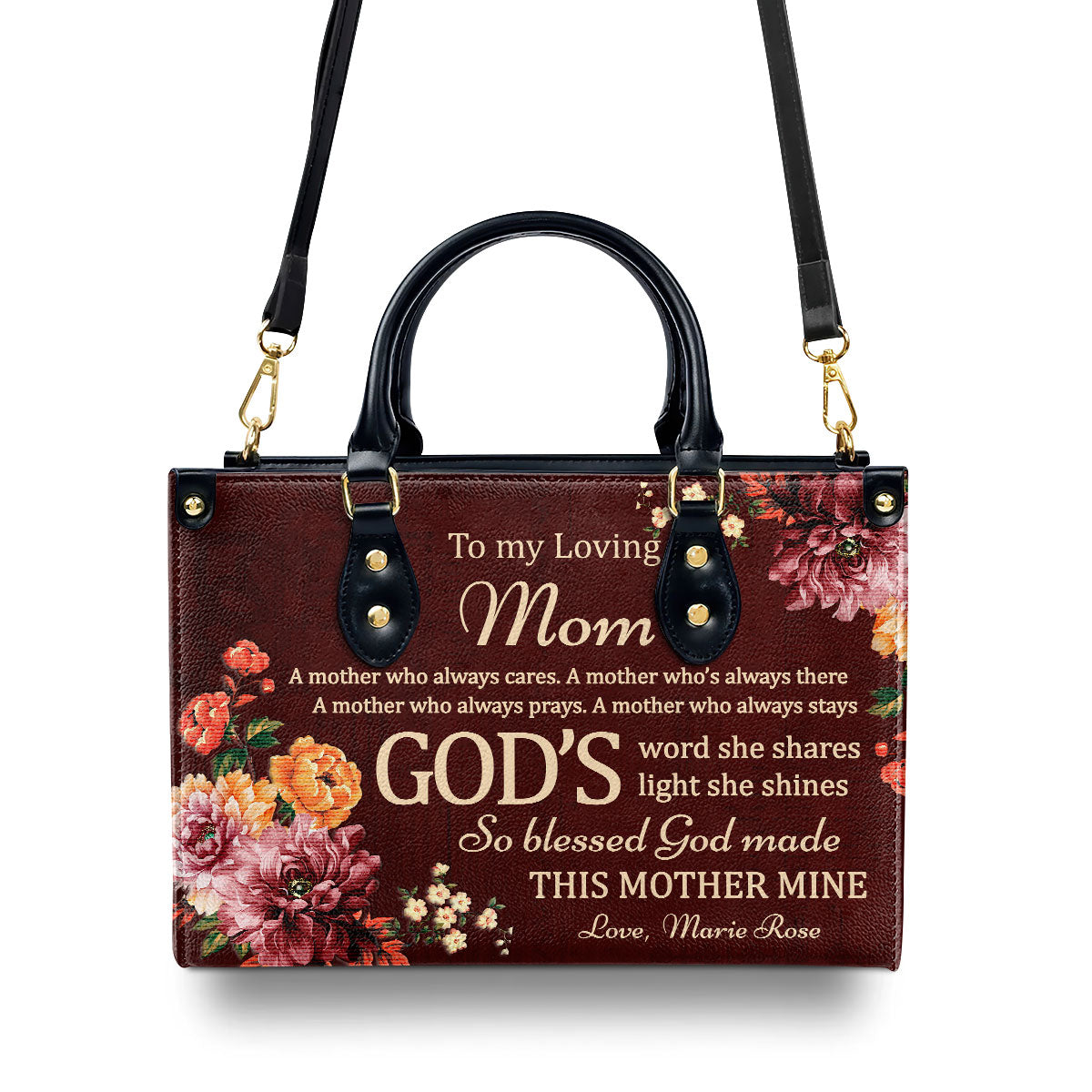 To My Loving Mom - Personalized Leather Handbag GMJSLB200092