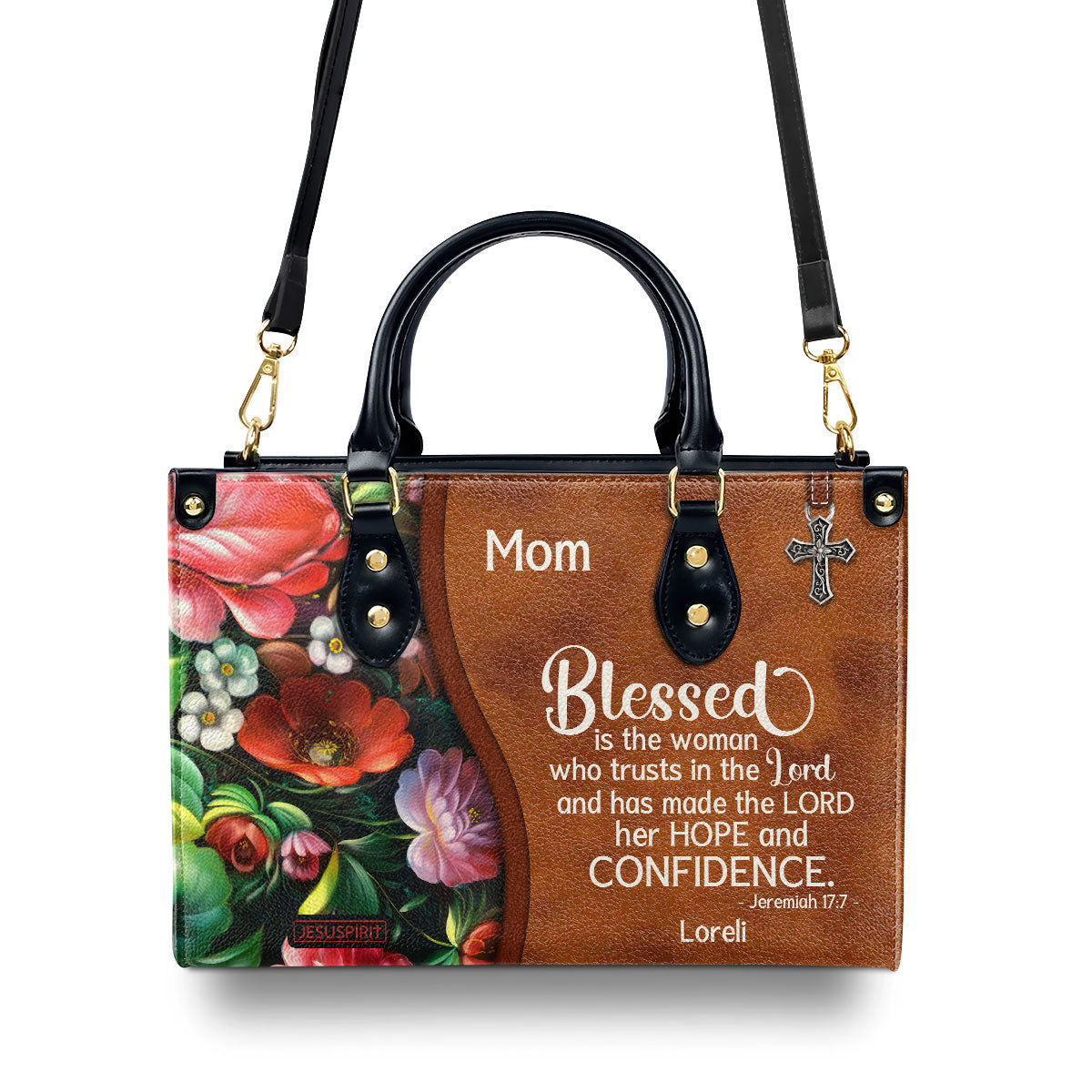 Blessed Is The Woman Who Trusts In The Lord - Personalized Leather Handbag GMJSLB200090