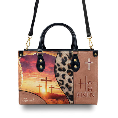 He Is Risen - Personalized Leather Handbag - Gift for Women GMJSLB200094