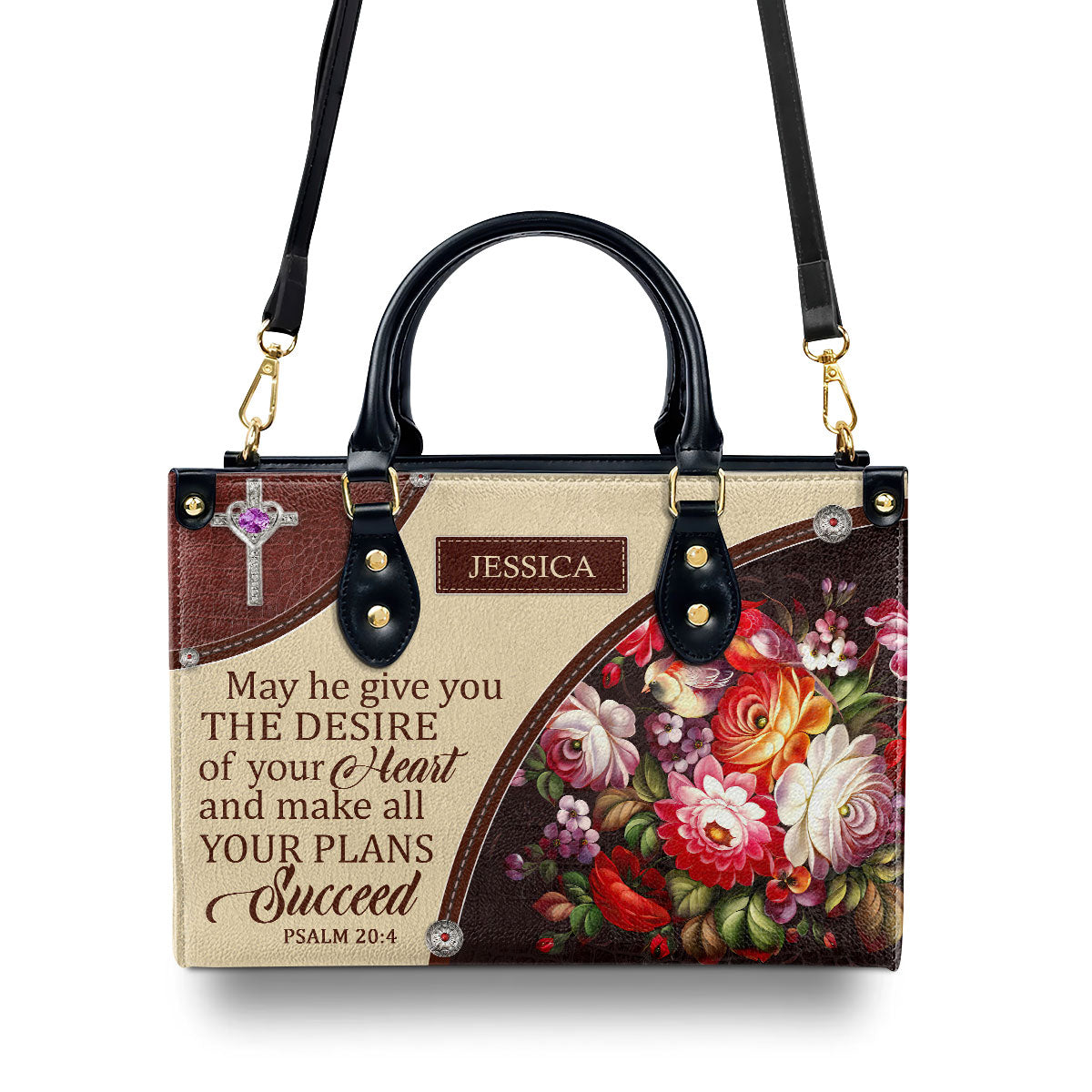 Faith Quote - Personalized Leather Handbag GMJSLB200108