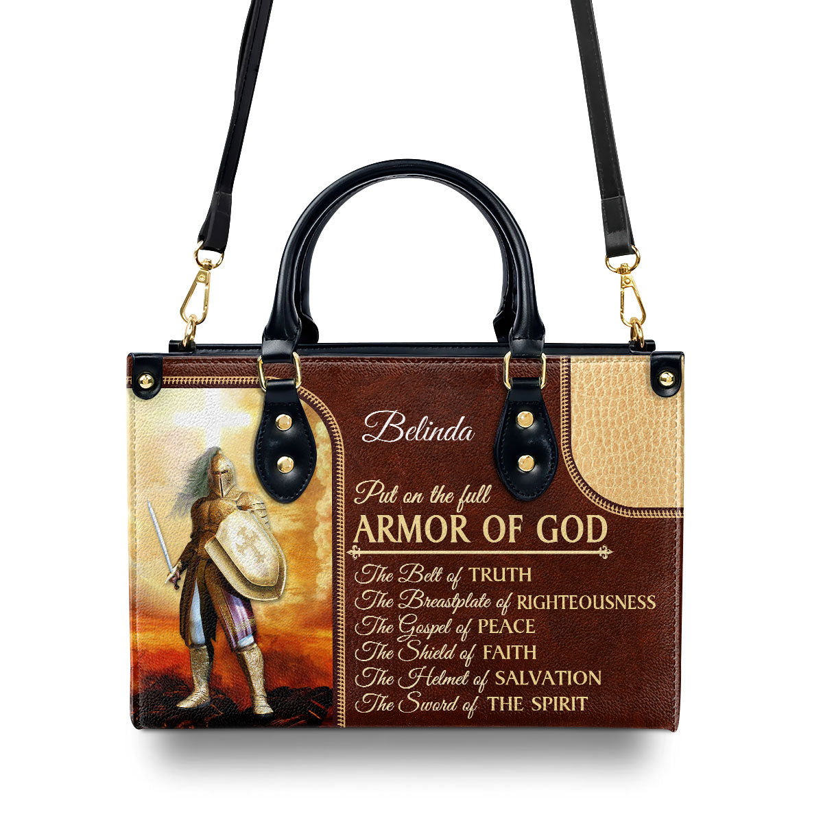 Faith Quote - Personalized Leather Handbag GMJSLB200091