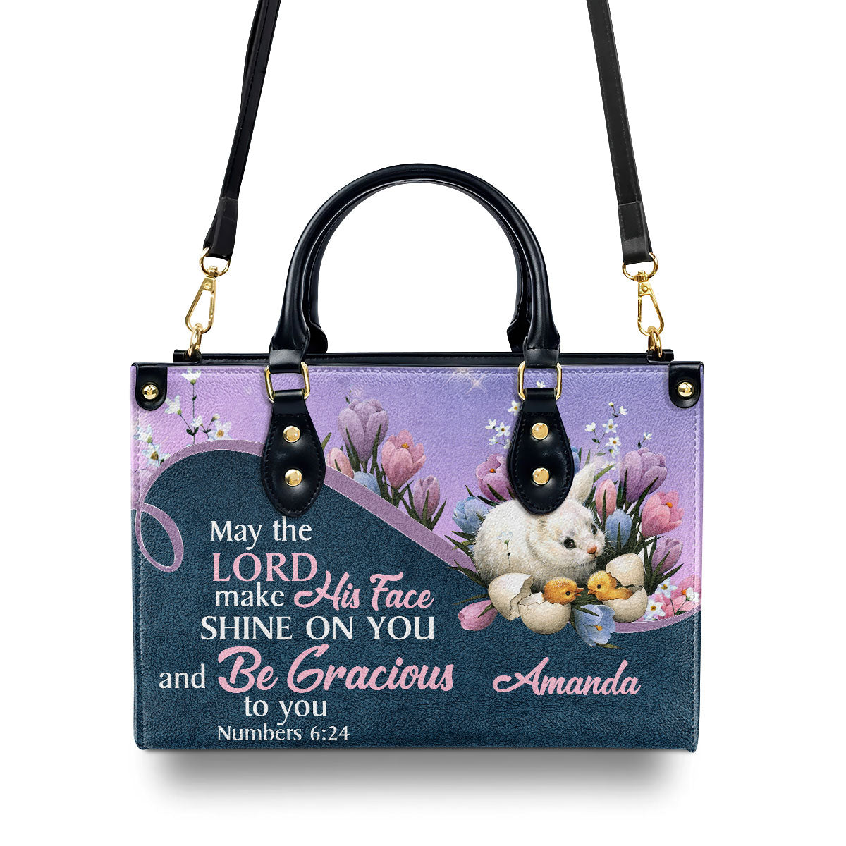May The Lord Shine On You - Personalized Leather Handbag GMJSLB200091
