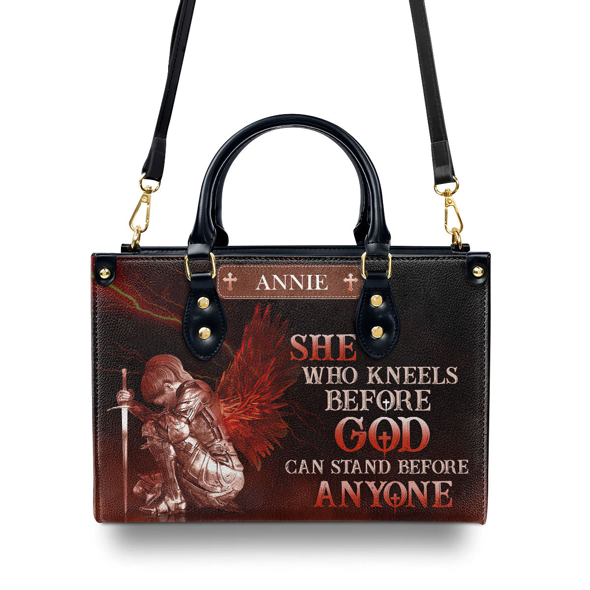 Faith Quote - Personalized Leather Handbag GMJSLB200082