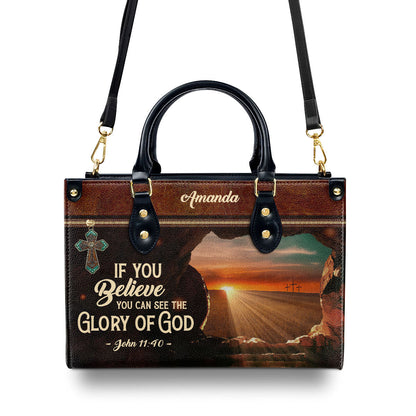 Faith Quote - Personalized Leather Handbag GMJSLB200105