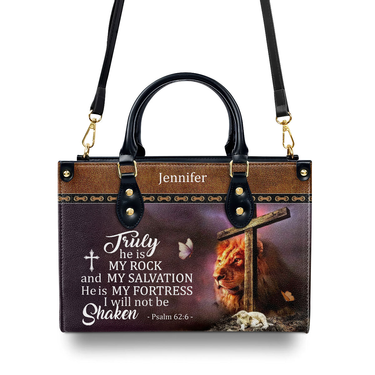 Faith-Based Quote - Personalized Leather Handbag GMJSLB200106