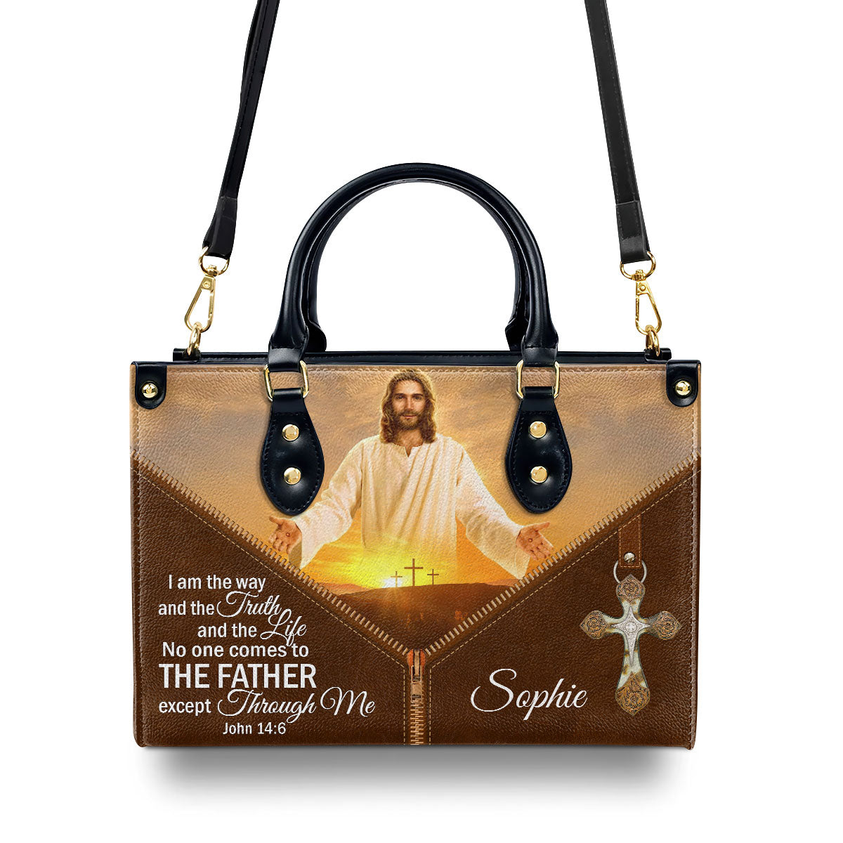 I Am The Way And The Truth And The Life - Personalized Leather Handbag GMJSLB200111