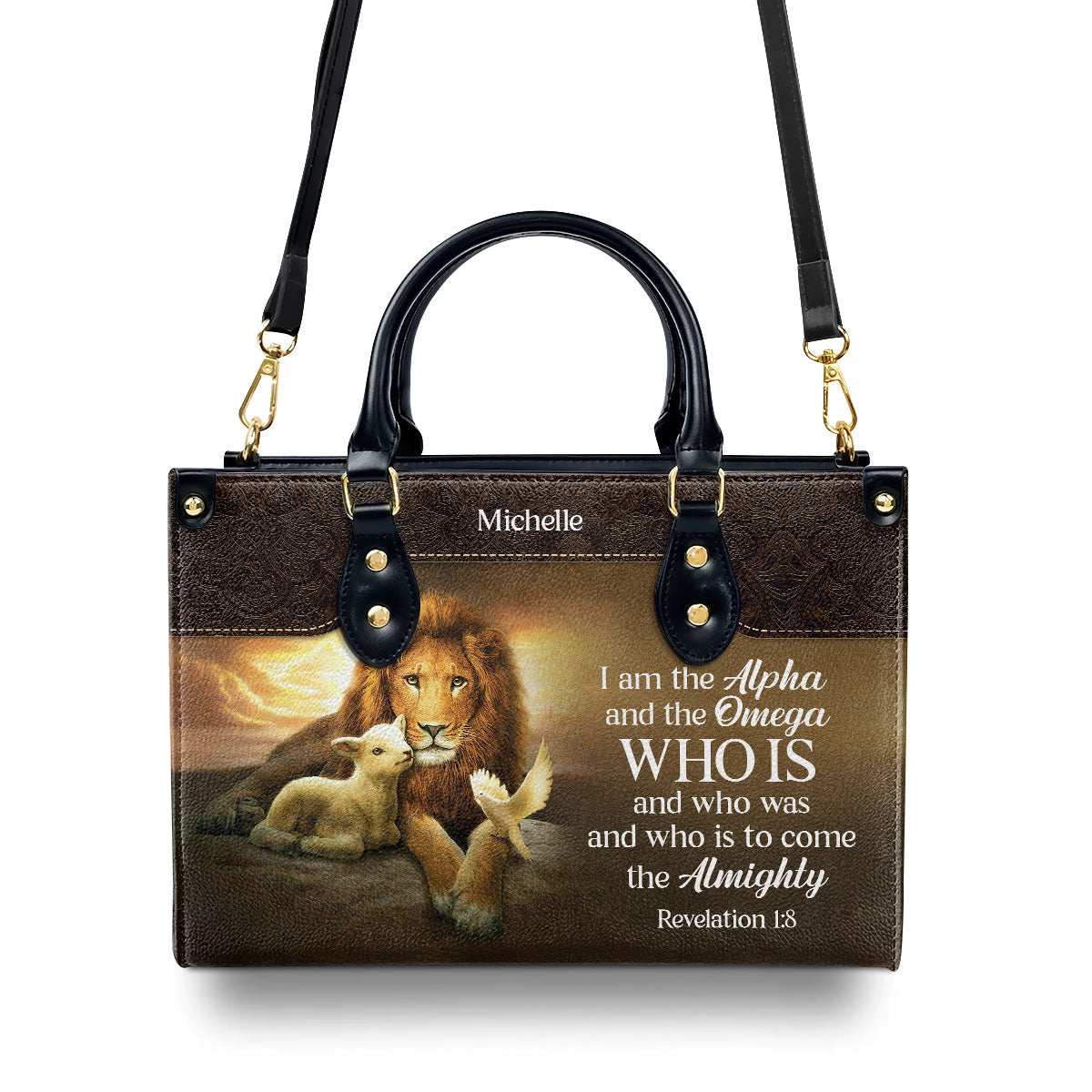 Alpha and Omega - Personalized Leather Handbag GMJSLB200119