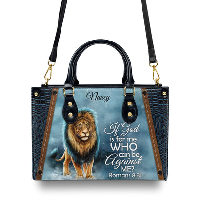If God Is For Me - Personalized Leather Handbag GMJSLB200120