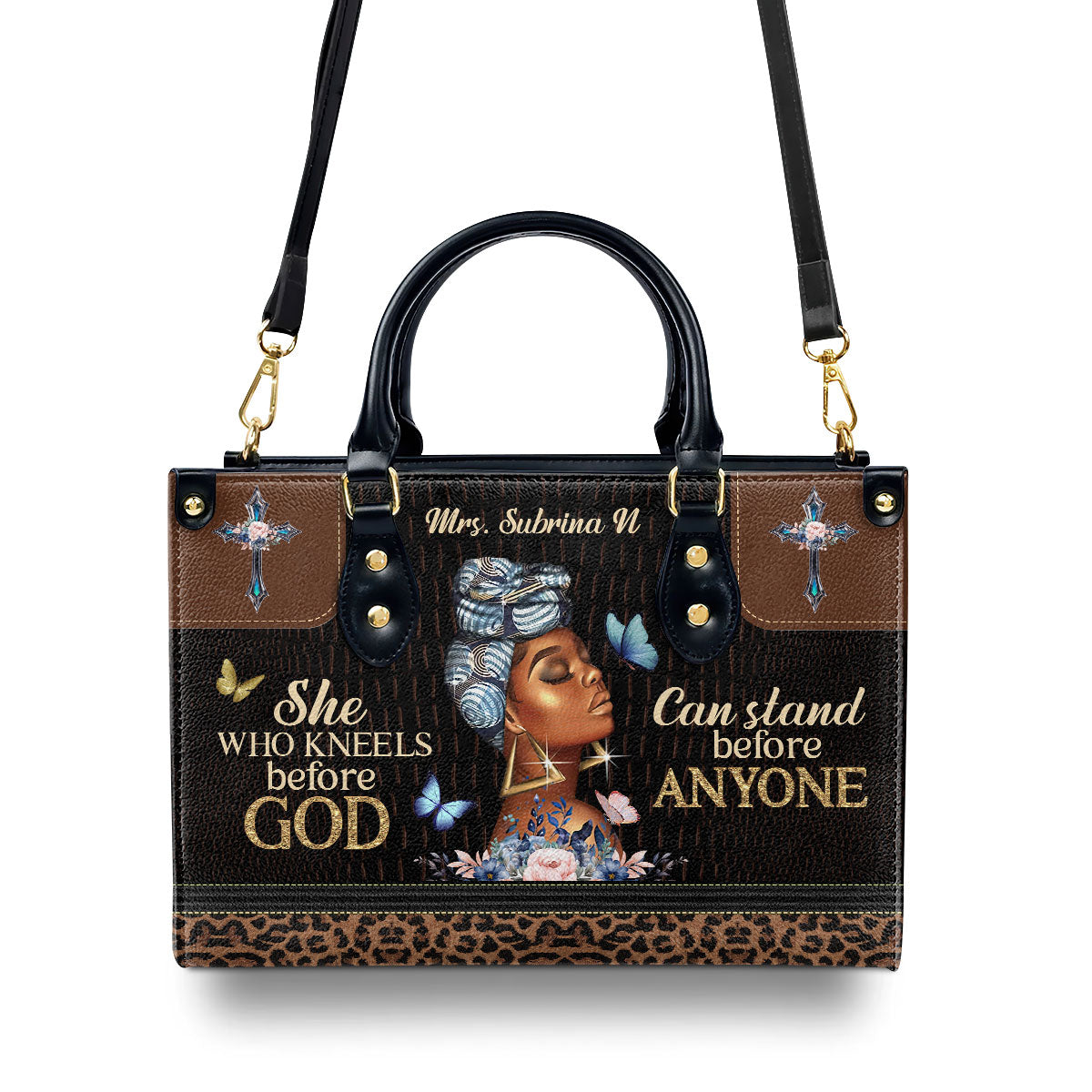 She Who Kneels Before God - Personalized Leather Handbag GMJSLB200114
