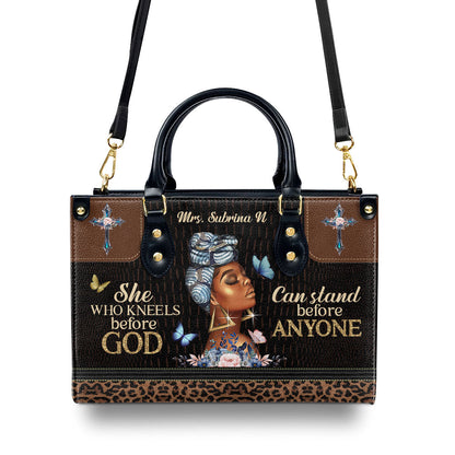 She Who Kneels Before God - Personalized Leather Handbag GMJSLB200114