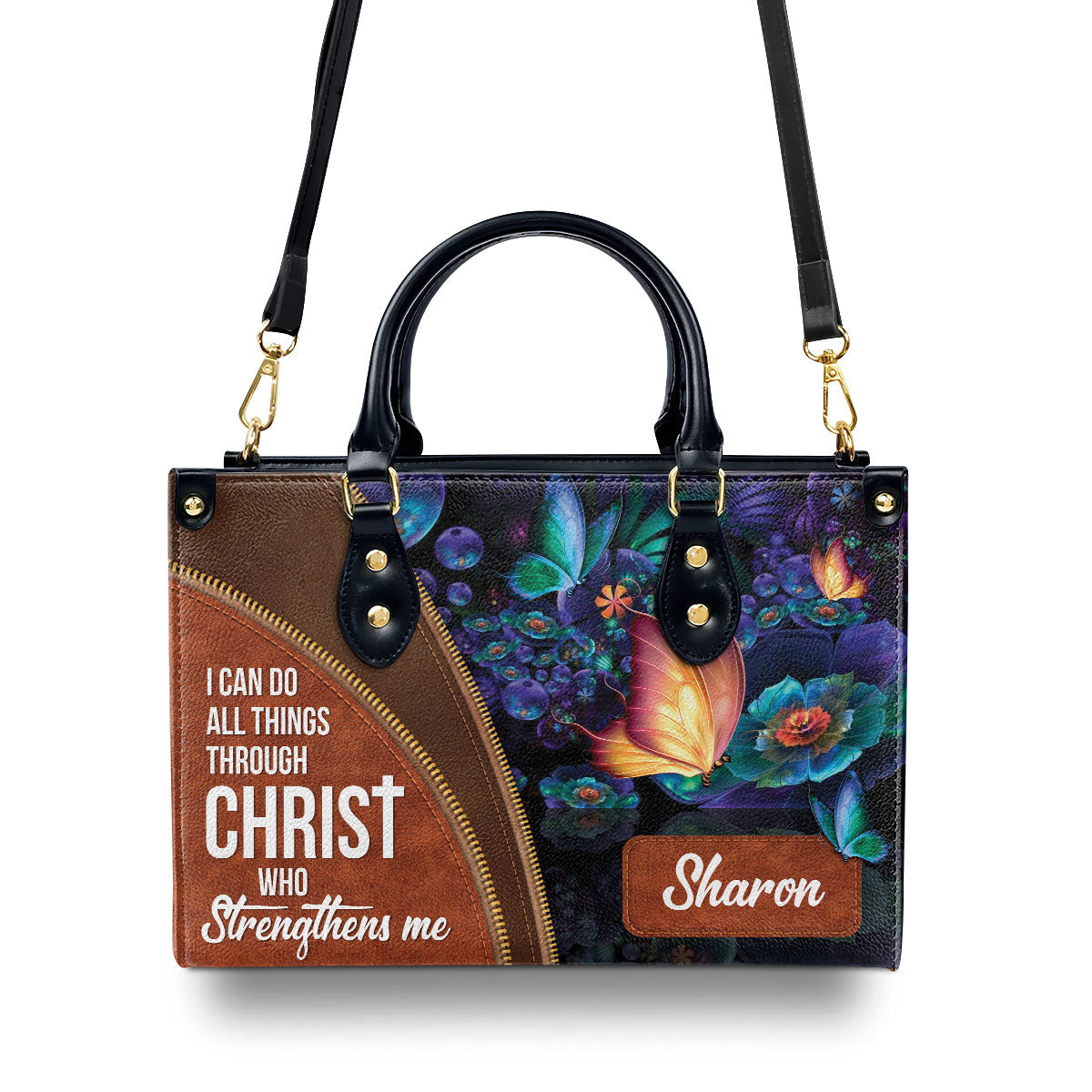 I Can Do All Things Through Christ - Leather Handbag - Personalized Christian Gift GMJSLB200085