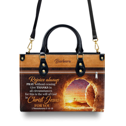 Rejoice Always - Personalized Leather Handbag - Gift for Her GMJSLB200117