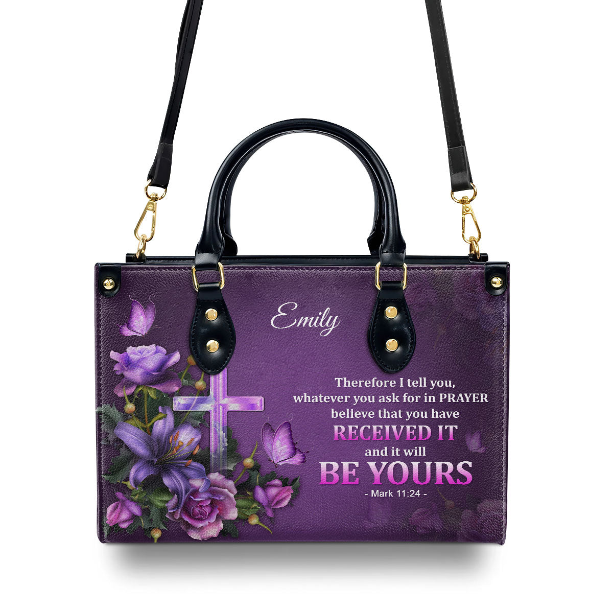 Believe That You Have Received It - Personalized Leather Handbag GMJSLB200109