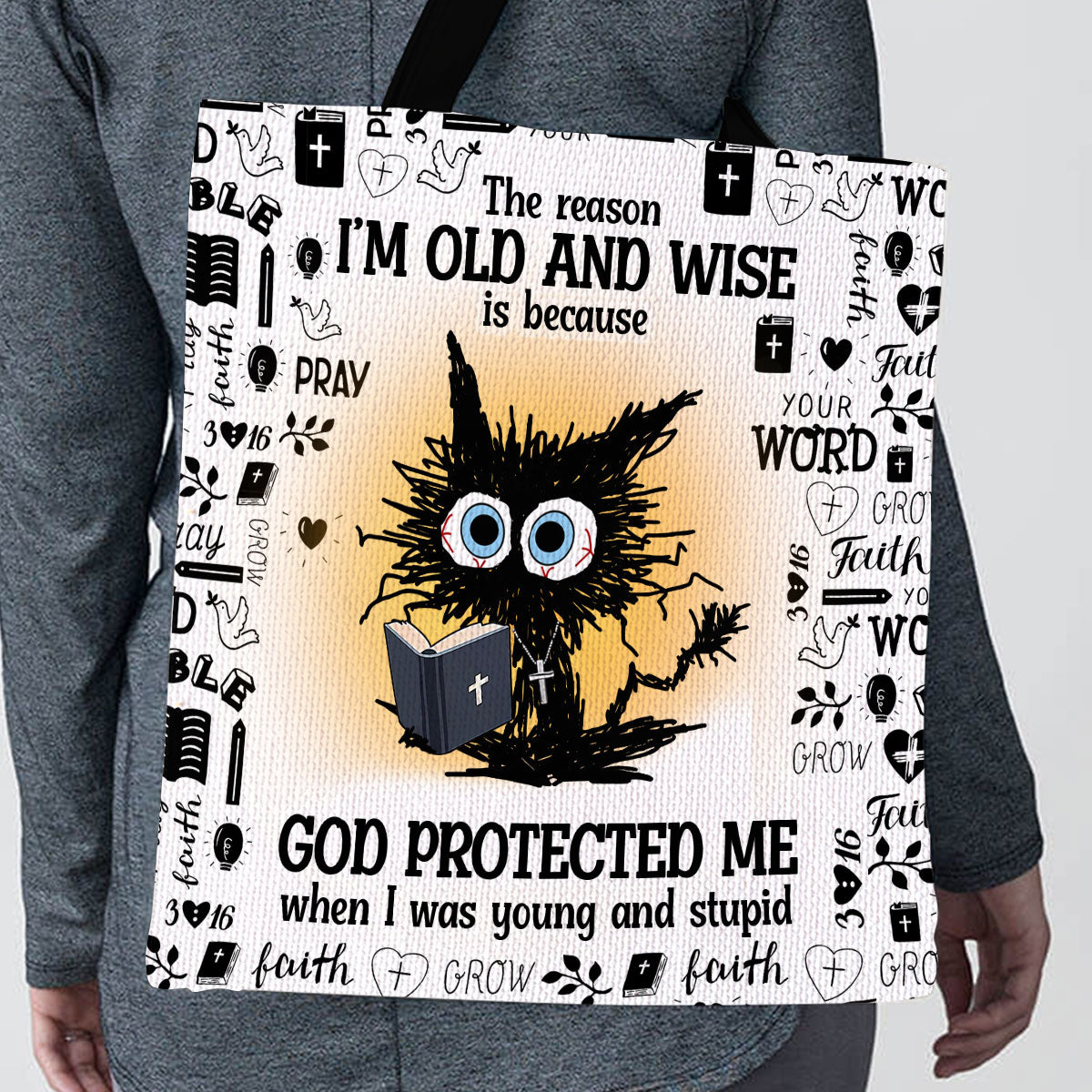 God Protected Me - Inspirational Tote Bag GTTJS10020