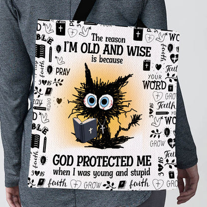 God Protected Me - Inspirational Tote Bag GTTJS10020