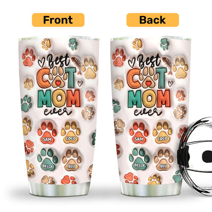Best Cat Mom - Personalized Stainless Steel Tumbler