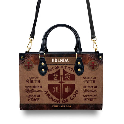 Armor Of God - Personalized Leather Handbag GMJSLB200021