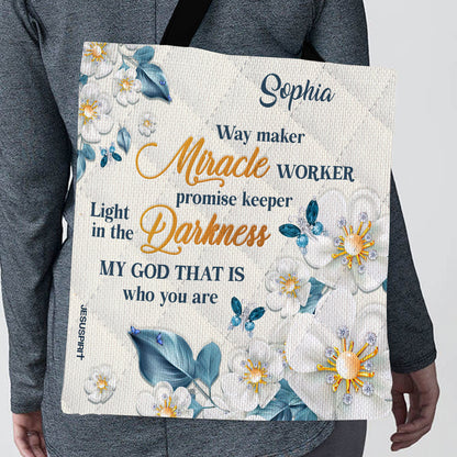 Way Maker and Miracle Worker - Personalized Tote Bag GTTJS10077
