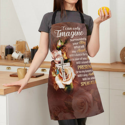 Faith Cross with Floral Design - Apron for Christian Women