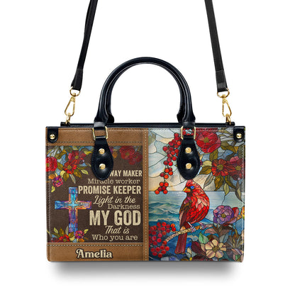 Way Maker Heart - Leather Handbag - Personalized Christian Gift GMJSLB200105