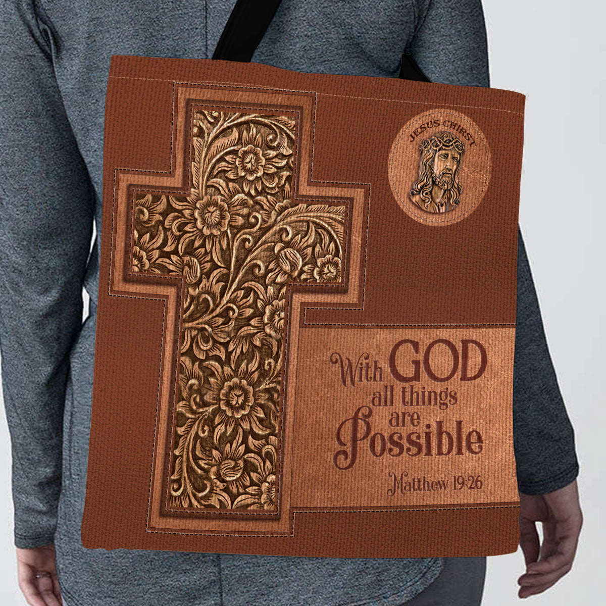 With God All Things Are Possible - Inspirational Tote Bag GTTJS10352