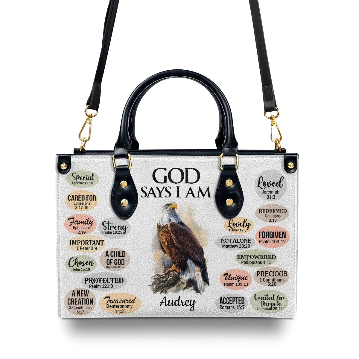 What God Says About You - Leather Handbag - Personalized Christian Gift for Women GMJSLB200074