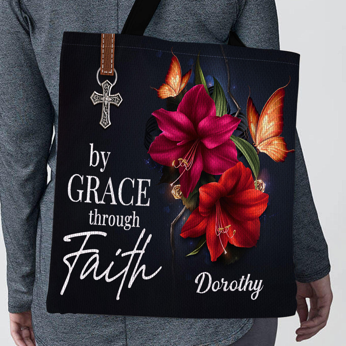 By Grace Through Faith - Personalized Tote Bag GTTJS10161