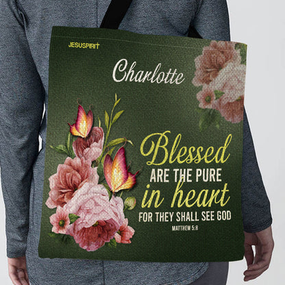 Blessed Are The Pure In Heart - Personalized Tote Bag GTTJS10056