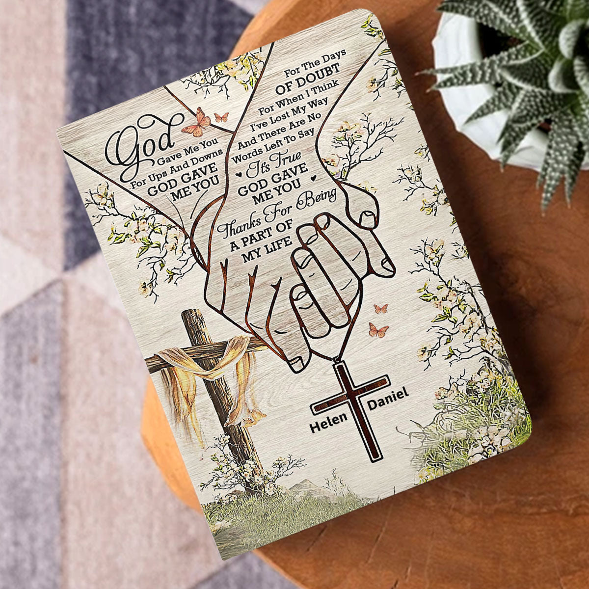 God Gave Me You - Personalized Leather Notebook GMJSNB200120