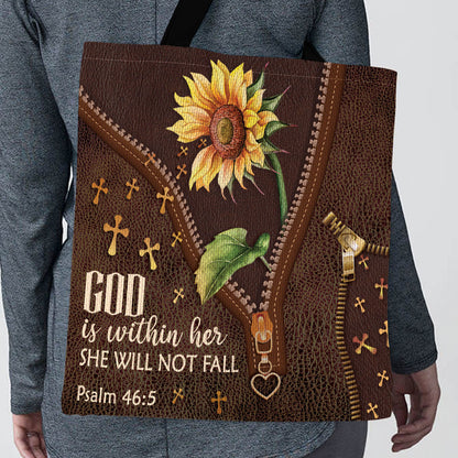 God Is Within Her - Inspirational Tote Bag for Women GTTJS10345